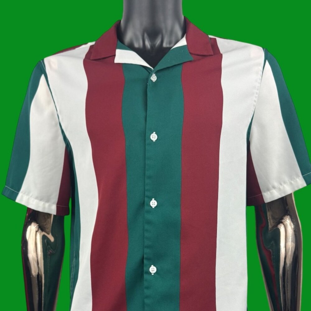 Preowned - ASOS DESIGN Essential Revere Retro Stripe Shirt